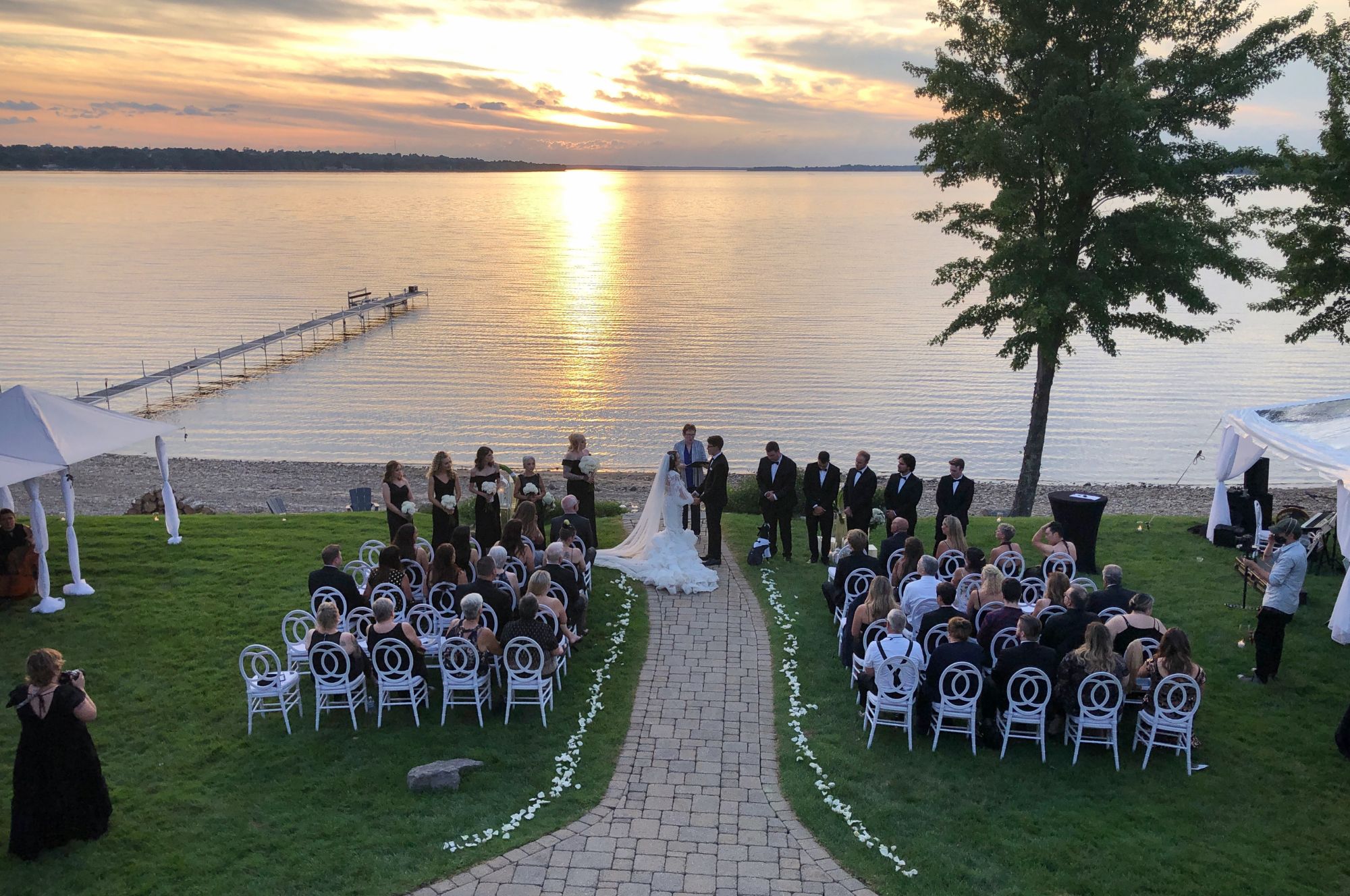 Beachside Sunset Wedding Ceremony on the Ottawa River