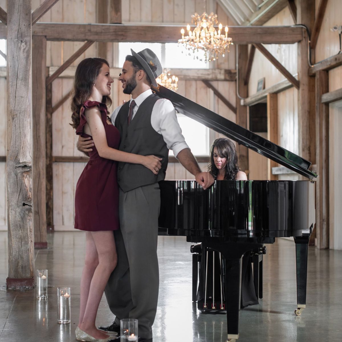 Live music performance Kimberley Dunn at the grand piano at Stonefields Estate.